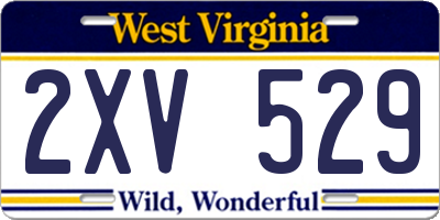 WV license plate 2XV529