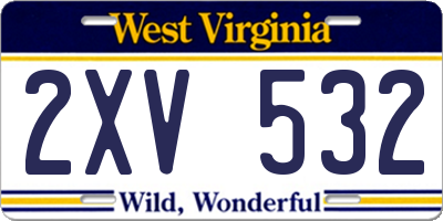 WV license plate 2XV532