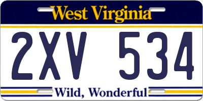 WV license plate 2XV534