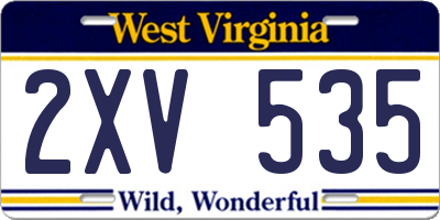 WV license plate 2XV535
