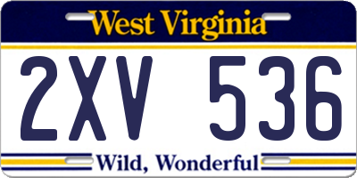 WV license plate 2XV536