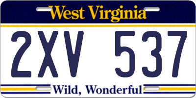 WV license plate 2XV537