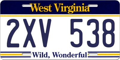 WV license plate 2XV538
