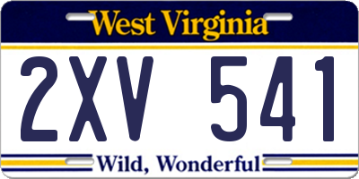 WV license plate 2XV541