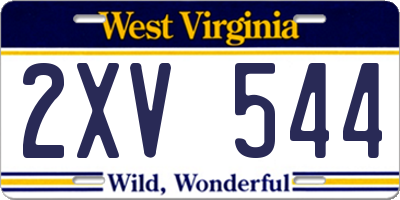 WV license plate 2XV544