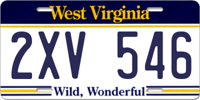 WV license plate 2XV546
