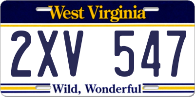 WV license plate 2XV547