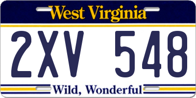 WV license plate 2XV548