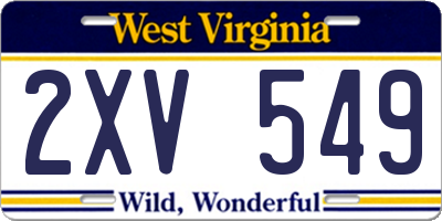 WV license plate 2XV549