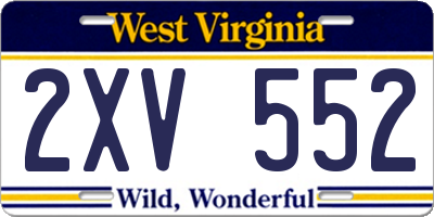 WV license plate 2XV552