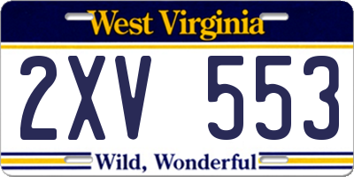 WV license plate 2XV553