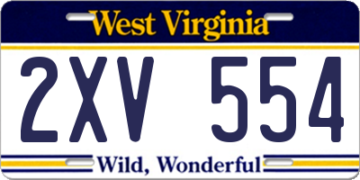 WV license plate 2XV554