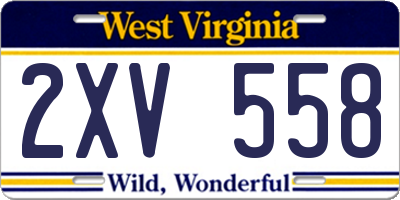WV license plate 2XV558
