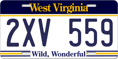 WV license plate 2XV559
