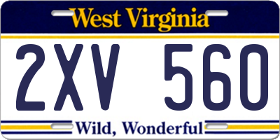 WV license plate 2XV560