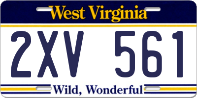 WV license plate 2XV561