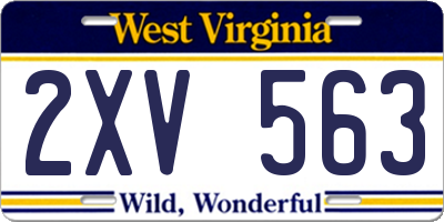 WV license plate 2XV563