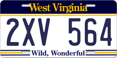 WV license plate 2XV564