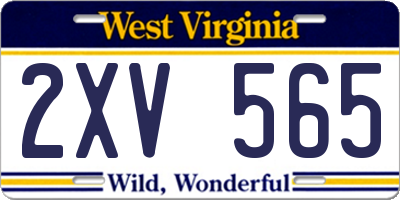 WV license plate 2XV565