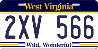 WV license plate 2XV566