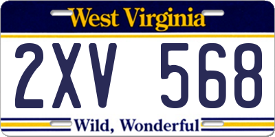 WV license plate 2XV568