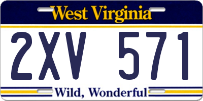 WV license plate 2XV571