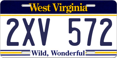 WV license plate 2XV572
