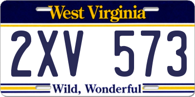 WV license plate 2XV573