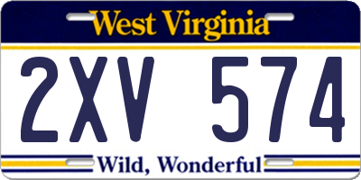 WV license plate 2XV574
