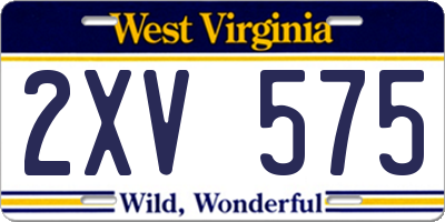 WV license plate 2XV575