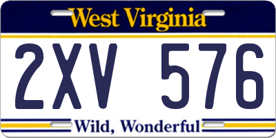 WV license plate 2XV576
