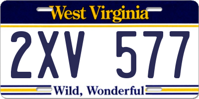 WV license plate 2XV577