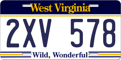 WV license plate 2XV578