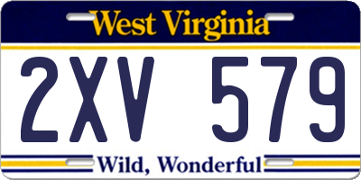 WV license plate 2XV579