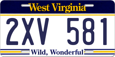 WV license plate 2XV581