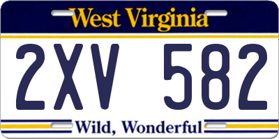 WV license plate 2XV582