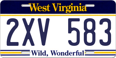 WV license plate 2XV583