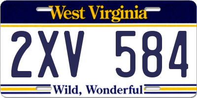 WV license plate 2XV584