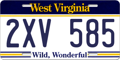 WV license plate 2XV585