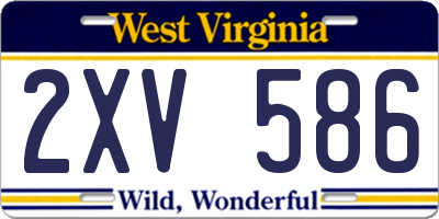 WV license plate 2XV586