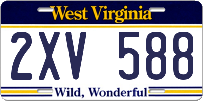 WV license plate 2XV588