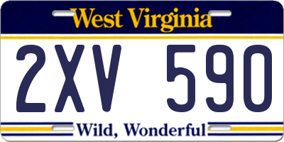 WV license plate 2XV590