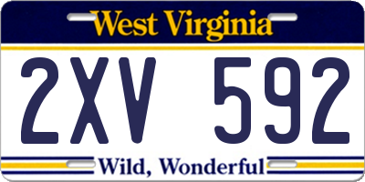 WV license plate 2XV592