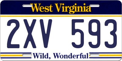 WV license plate 2XV593