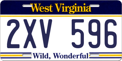 WV license plate 2XV596