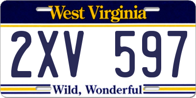 WV license plate 2XV597