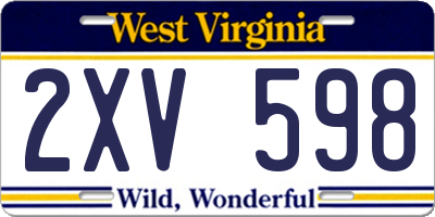 WV license plate 2XV598