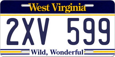 WV license plate 2XV599