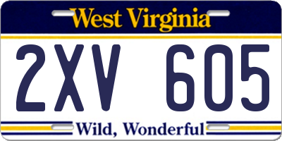 WV license plate 2XV605