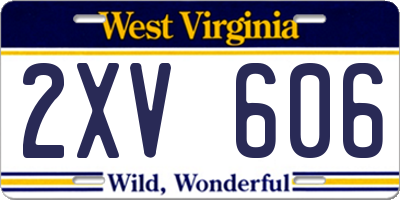 WV license plate 2XV606